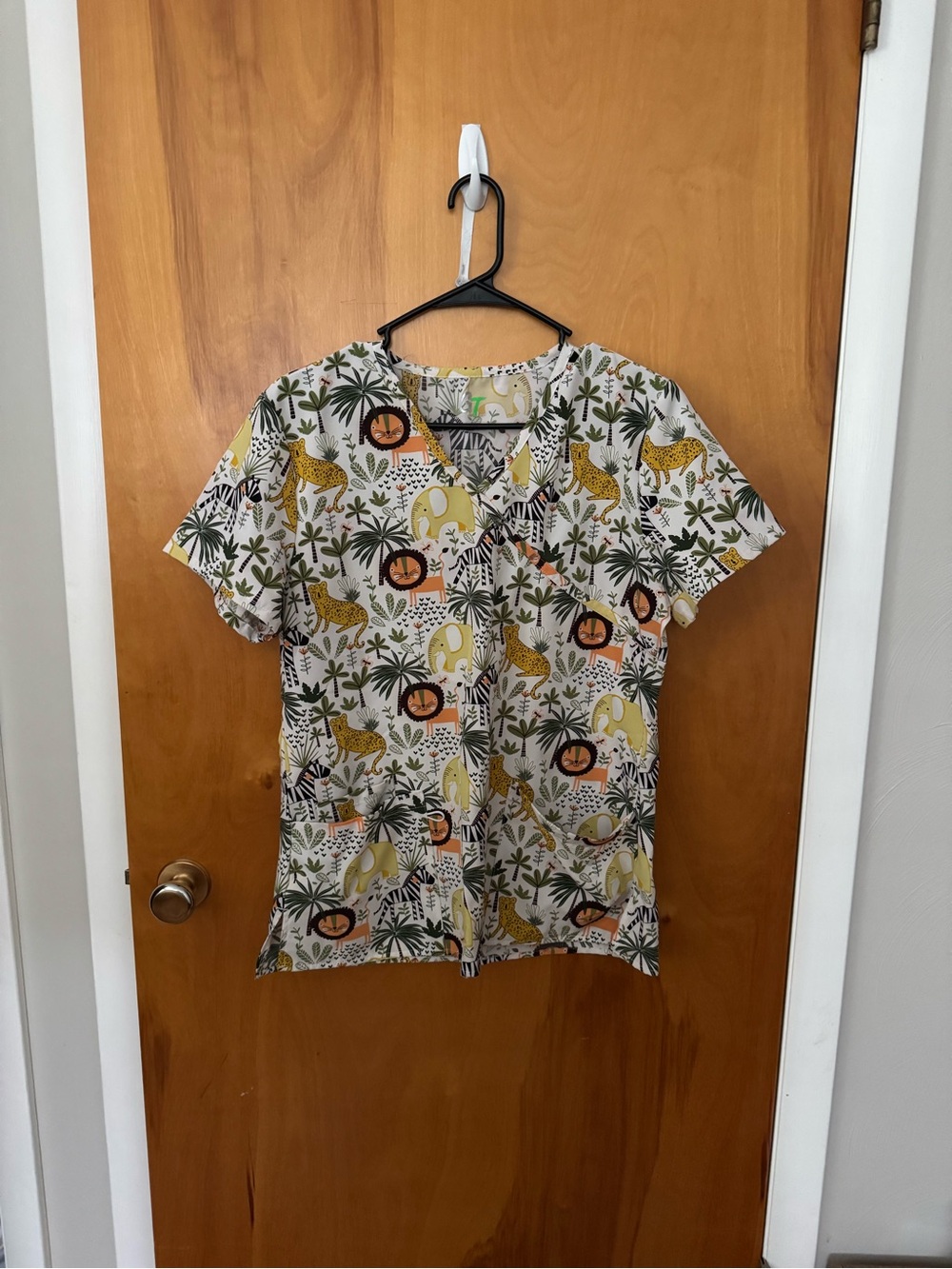 Jungle Animal Print Scrub Top - Medium
